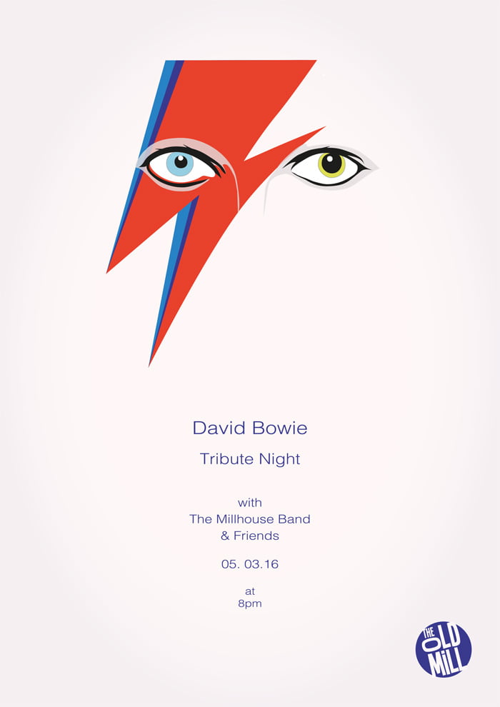 Bowie Poster, Old Mill Bar